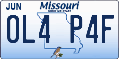 MO license plate OL4P4F