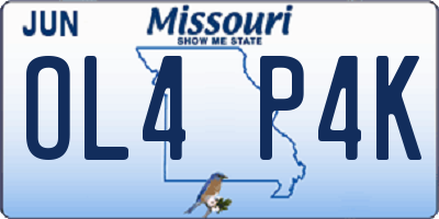 MO license plate OL4P4K