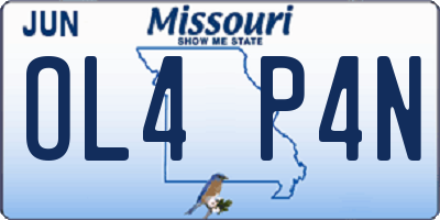 MO license plate OL4P4N