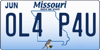 MO license plate OL4P4U