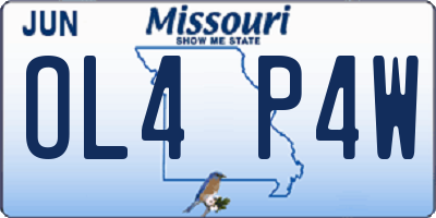MO license plate OL4P4W