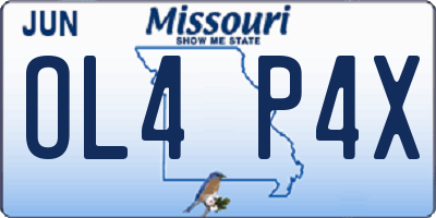 MO license plate OL4P4X