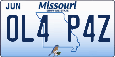 MO license plate OL4P4Z