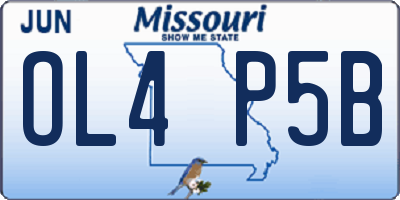 MO license plate OL4P5B