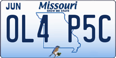 MO license plate OL4P5C