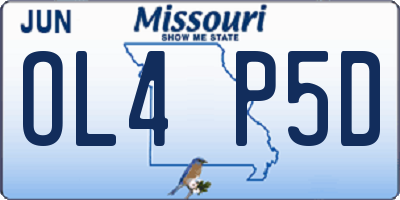 MO license plate OL4P5D