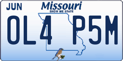 MO license plate OL4P5M