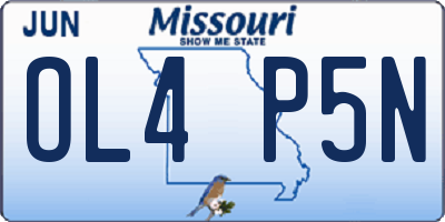 MO license plate OL4P5N