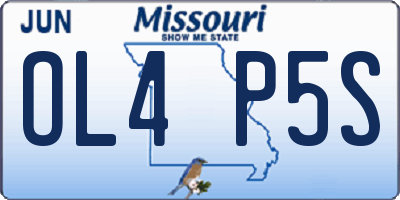 MO license plate OL4P5S