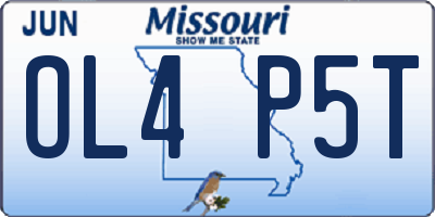MO license plate OL4P5T