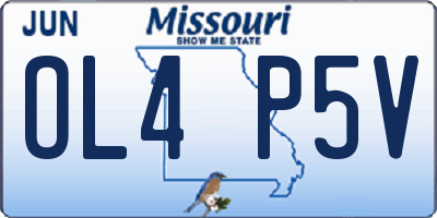 MO license plate OL4P5V