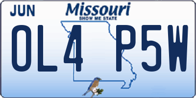MO license plate OL4P5W
