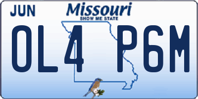 MO license plate OL4P6M