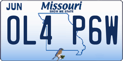 MO license plate OL4P6W