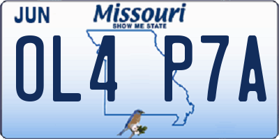 MO license plate OL4P7A
