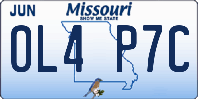 MO license plate OL4P7C