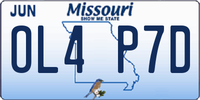MO license plate OL4P7D