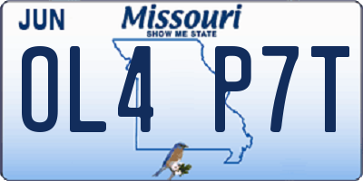 MO license plate OL4P7T