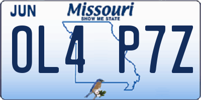MO license plate OL4P7Z