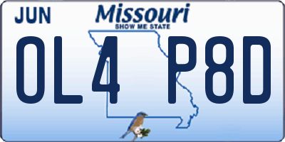 MO license plate OL4P8D