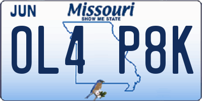 MO license plate OL4P8K