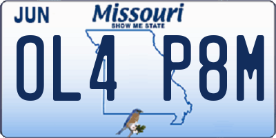 MO license plate OL4P8M