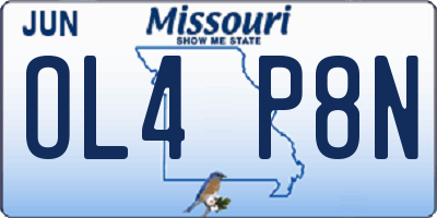MO license plate OL4P8N