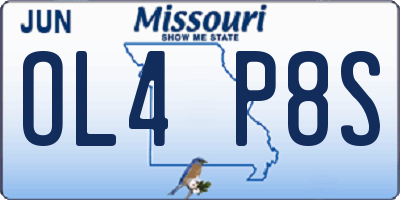MO license plate OL4P8S