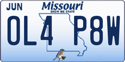 MO license plate OL4P8W