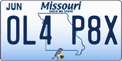 MO license plate OL4P8X
