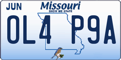 MO license plate OL4P9A