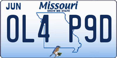 MO license plate OL4P9D