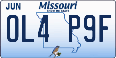 MO license plate OL4P9F