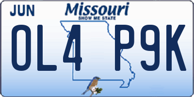MO license plate OL4P9K