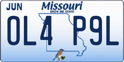 MO license plate OL4P9L