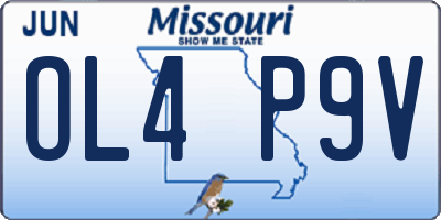 MO license plate OL4P9V