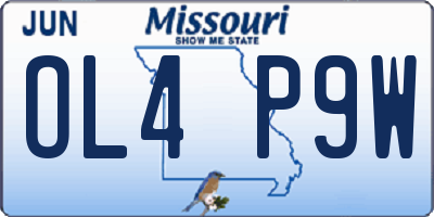 MO license plate OL4P9W