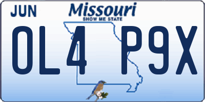MO license plate OL4P9X