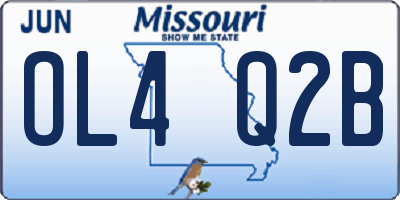 MO license plate OL4Q2B