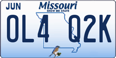 MO license plate OL4Q2K