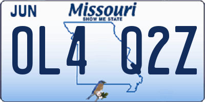 MO license plate OL4Q2Z