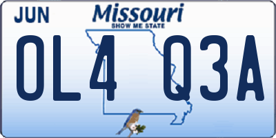 MO license plate OL4Q3A