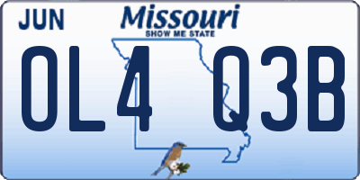 MO license plate OL4Q3B