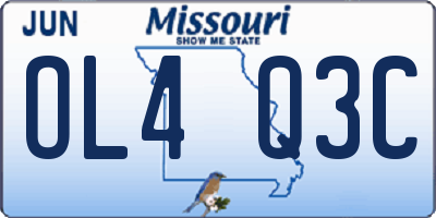 MO license plate OL4Q3C