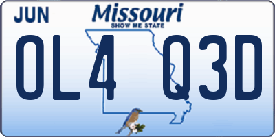 MO license plate OL4Q3D