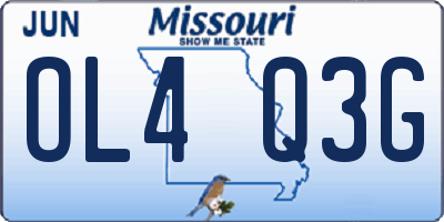 MO license plate OL4Q3G