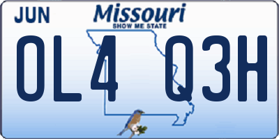 MO license plate OL4Q3H