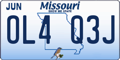 MO license plate OL4Q3J