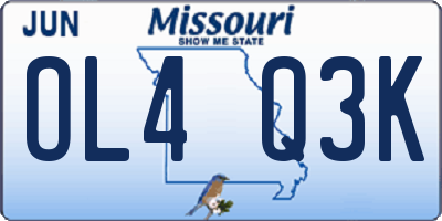 MO license plate OL4Q3K