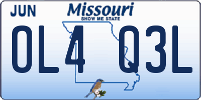 MO license plate OL4Q3L